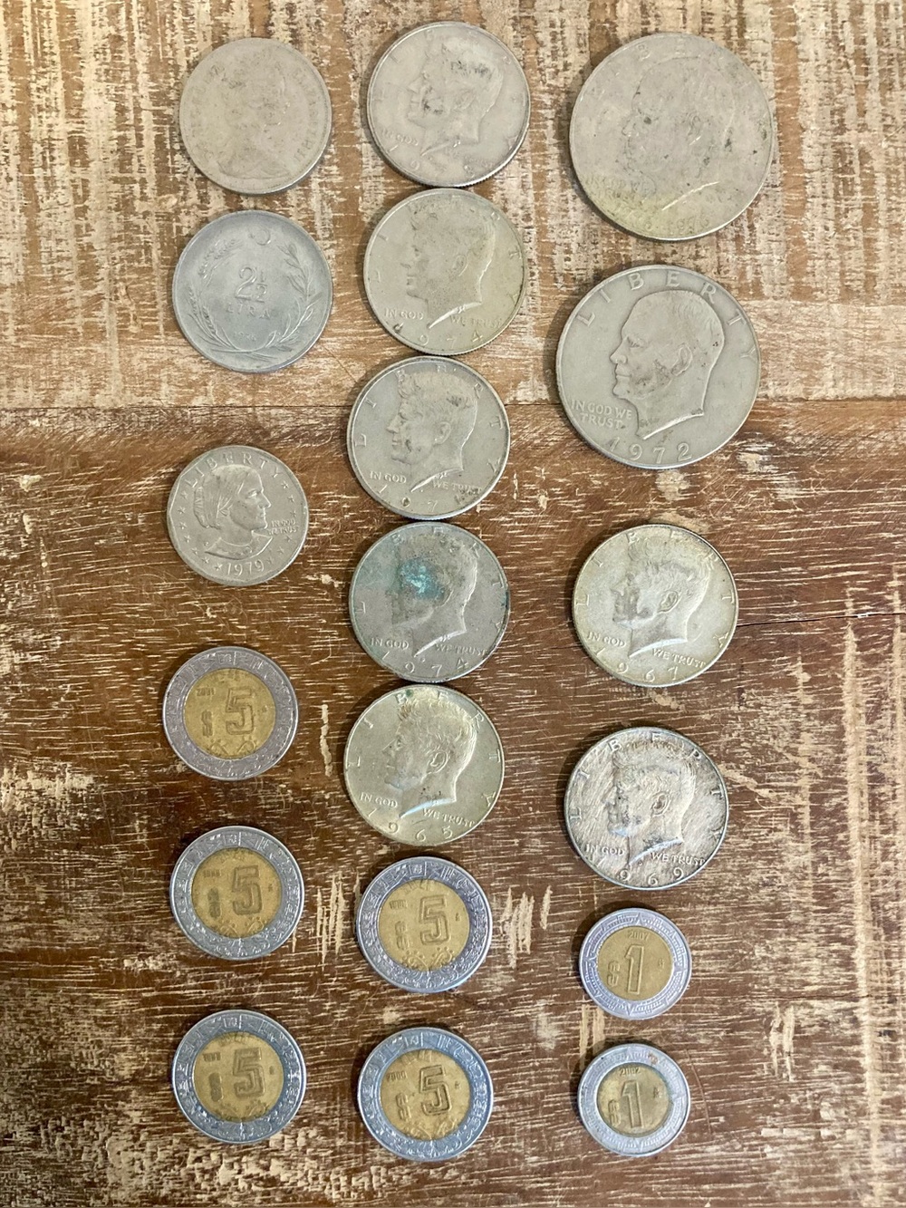 Instant Coin Collection 19 Coins US, International 1970s-2000s